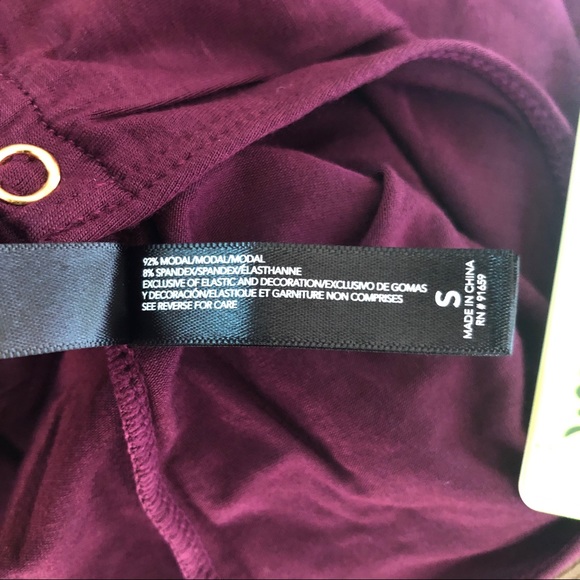 ❗️LOWEST PRICE NWT $42 Sam Edelman Prune Boatneck Bodysuit Size S - Picture 8 of 8